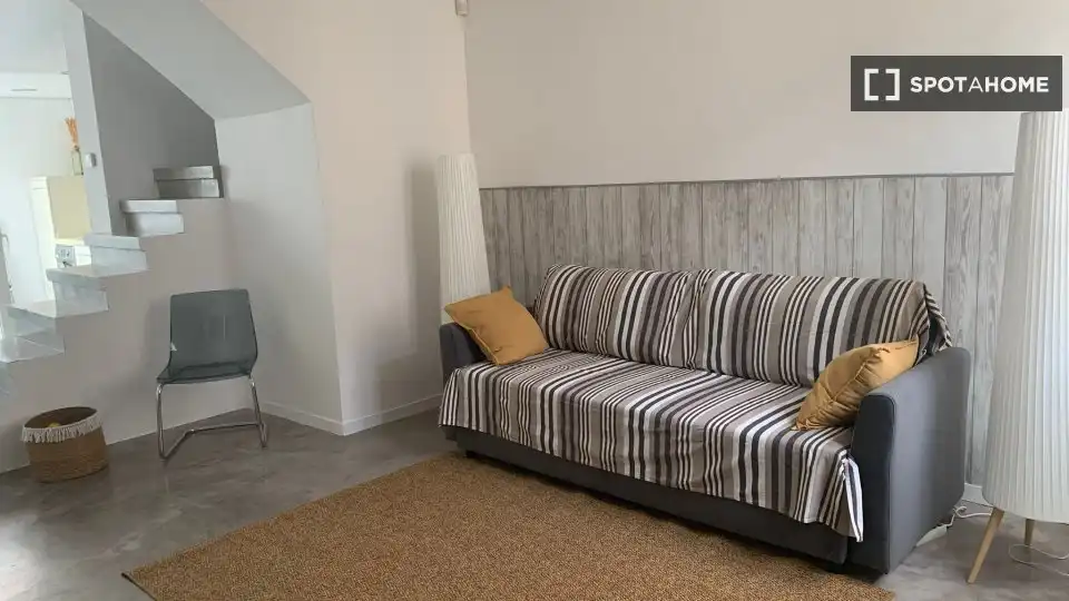 Wohnzimmer von Wohnungen zur untervermieten in Mataró mit Klimaanlage, Heizung und Terrasse