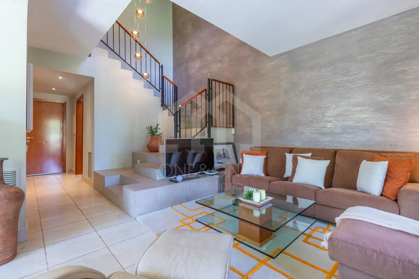 Wohnzimmer von Haus oder Chalet zur Miete in Mont-roig del Camp mit Klimaanlage, Heizung und Privatgarten
