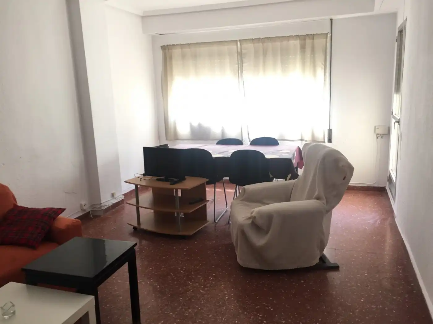 Wohnzimmer von Wohnung zur Miete in Valencia mit Terrasse, Möbliert und Balkon