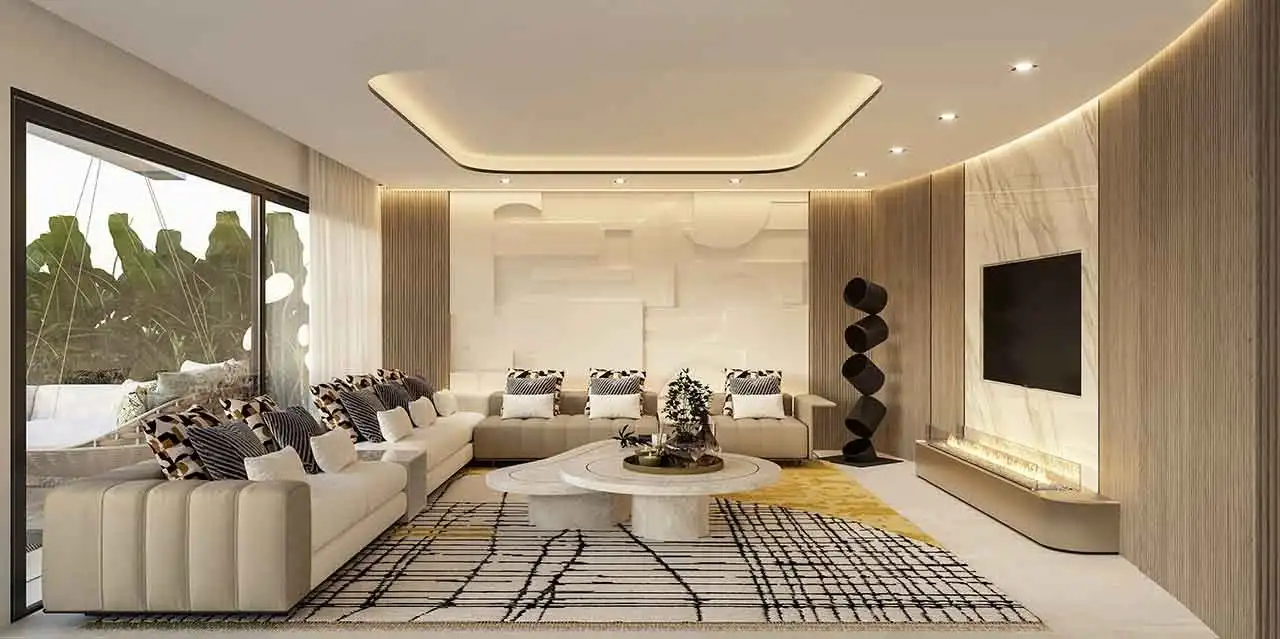 Sala de estar de Planta baja en venta en Marbella con Aire acondicionado, Calefacción y Jardín privado