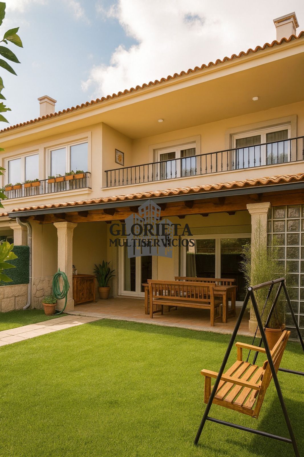 Jardí de Casa adosada en venda en Baiona amb Calefacció, Parquet i Terrassa