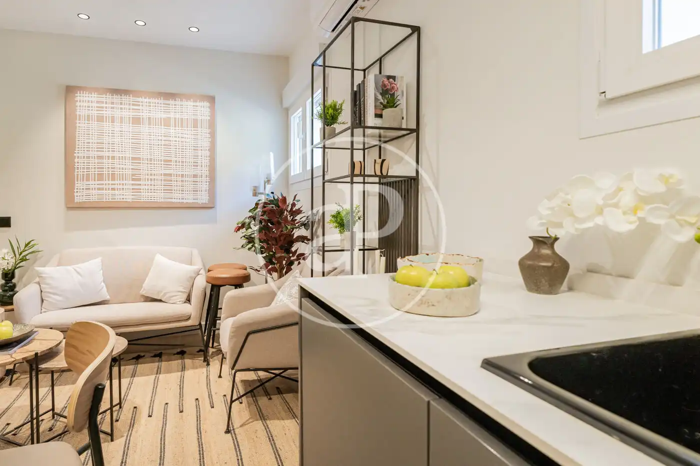 Living room of Flat for rent in Madrid  with Air Conditioner, Heating and Furnished