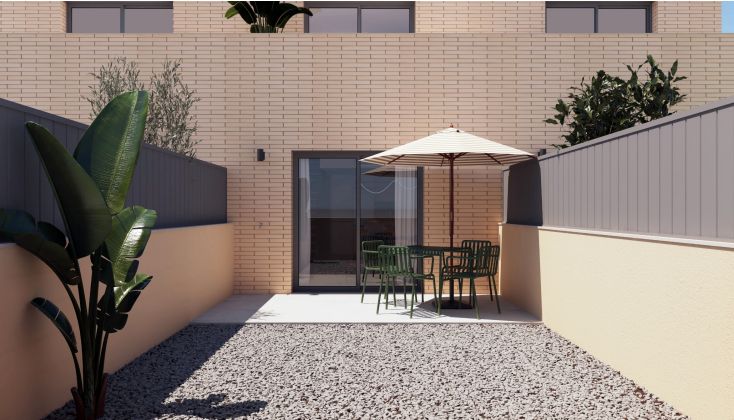 Terraza de Casa adosada en venta en Sabadell con Aire acondicionado, Calefacción y Jardín privado