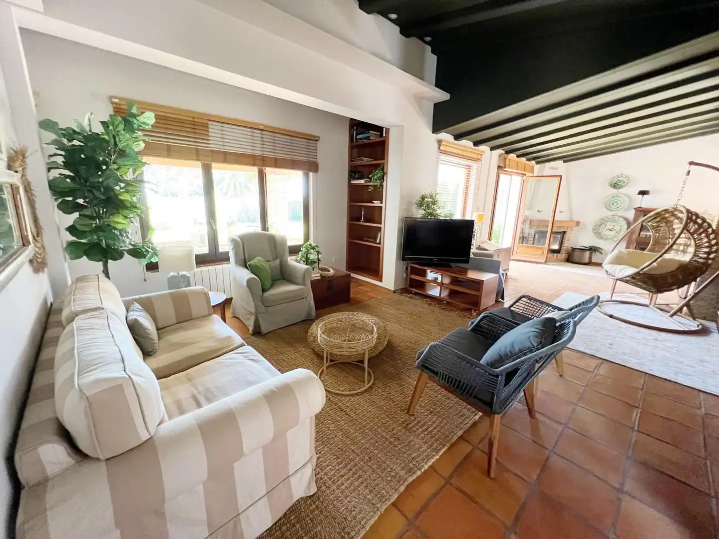 Living room of Single-family semi-detached for rent in Dénia  with Air Conditioner, Private garden and Terrace