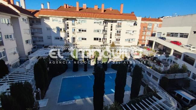 Exterior view of Flat to rent in  Madrid Capital  with Parquet flooring, Swimming Pool and Washing machine