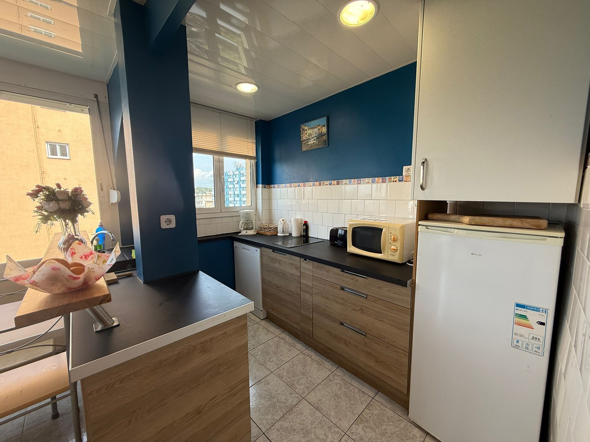 Kitchen of Apartment for sale in Blanes  with Heating, Private garden and Swimming Pool