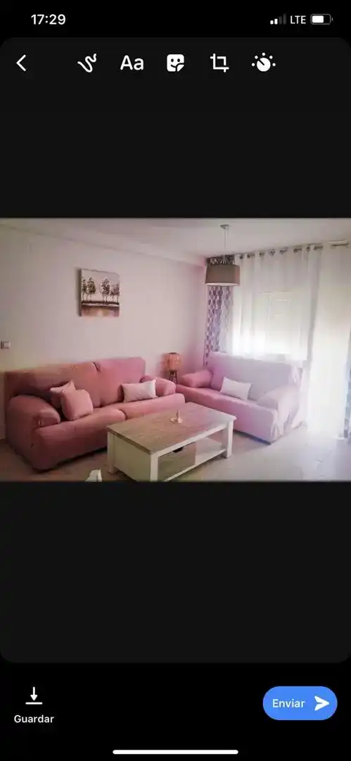 Sala d'estar de Pis de lloguer en Chipiona amb Aire condicionat, Moblat i Rentadora