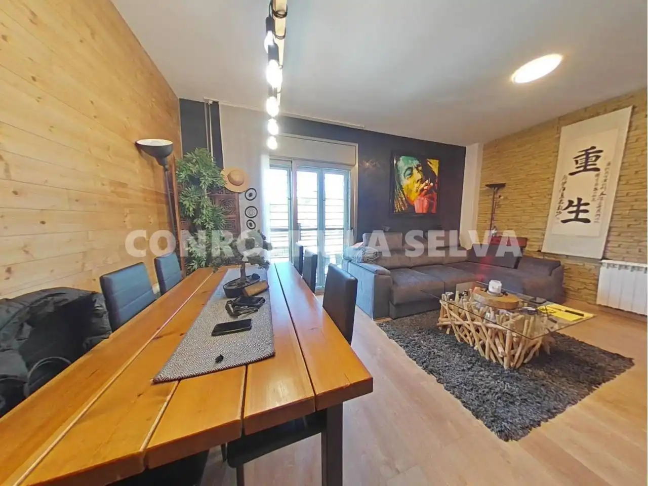 Wohnzimmer von Wohnung zum Verkauf in Lloret de Mar mit Privatgarten, Parkett und Terrasse