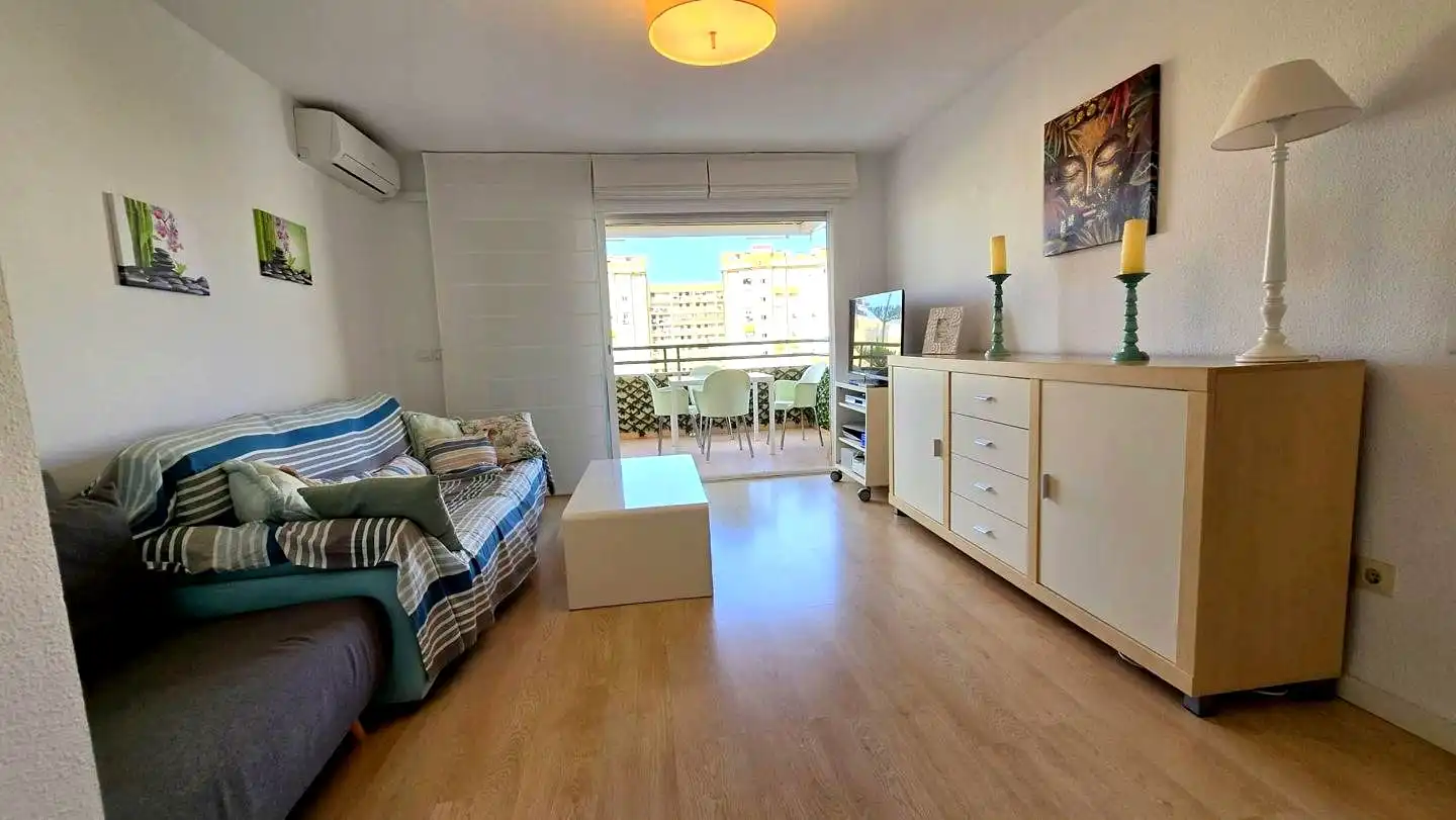 Sala d'estar de Apartament de lloguer en Gandia amb Aire condicionat, Parquet i Terrassa