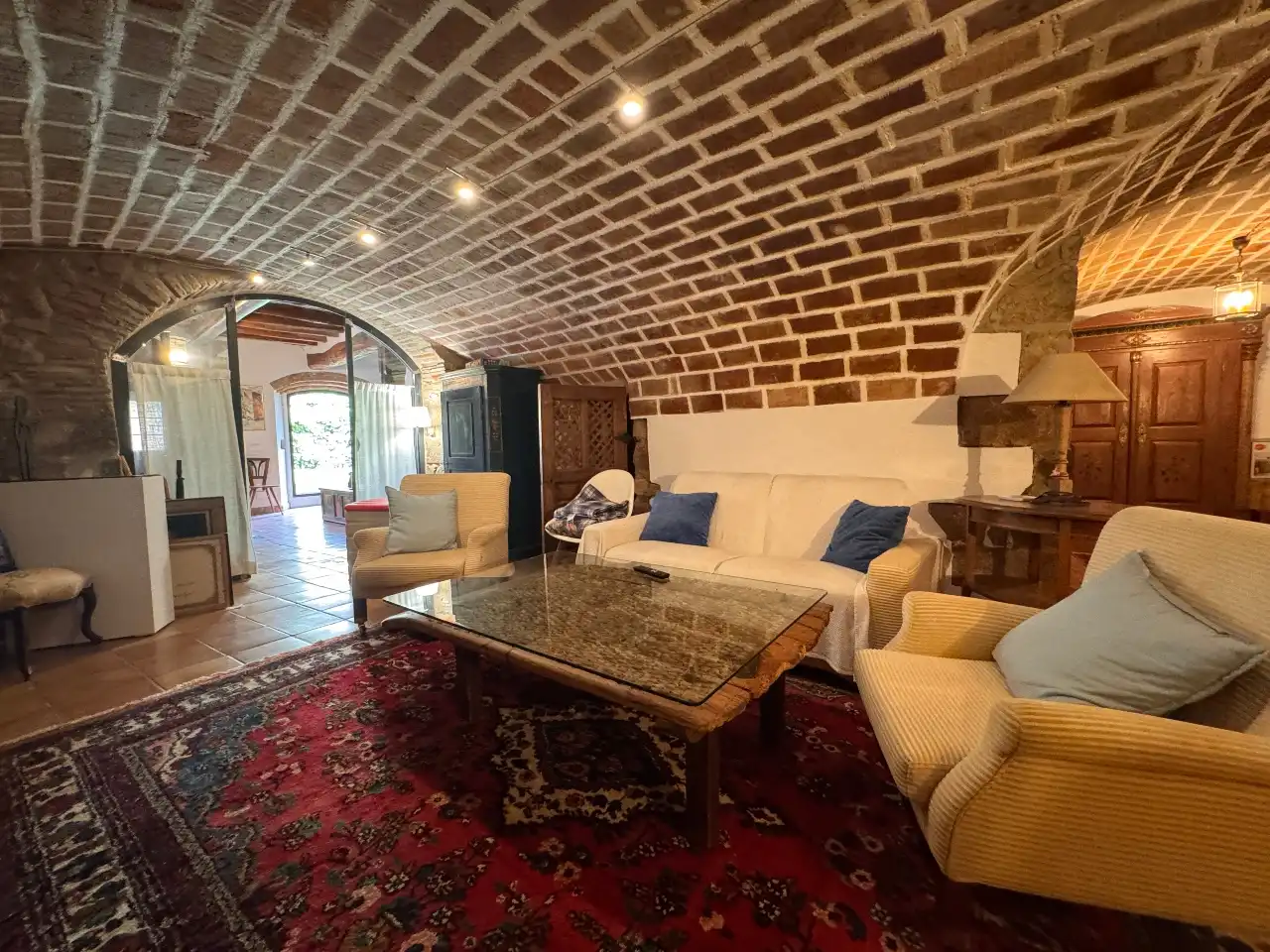 Living room of Country homes for sale in Viladamat  with Private garden, Terrace and Swimming Pool