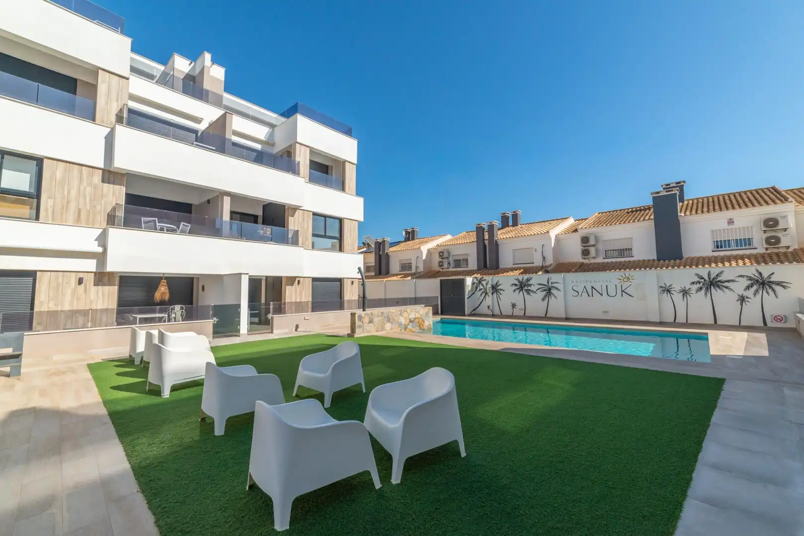 Piscina de Planta baja en venta en San Javier con Aire acondicionado, Terraza y Trastero