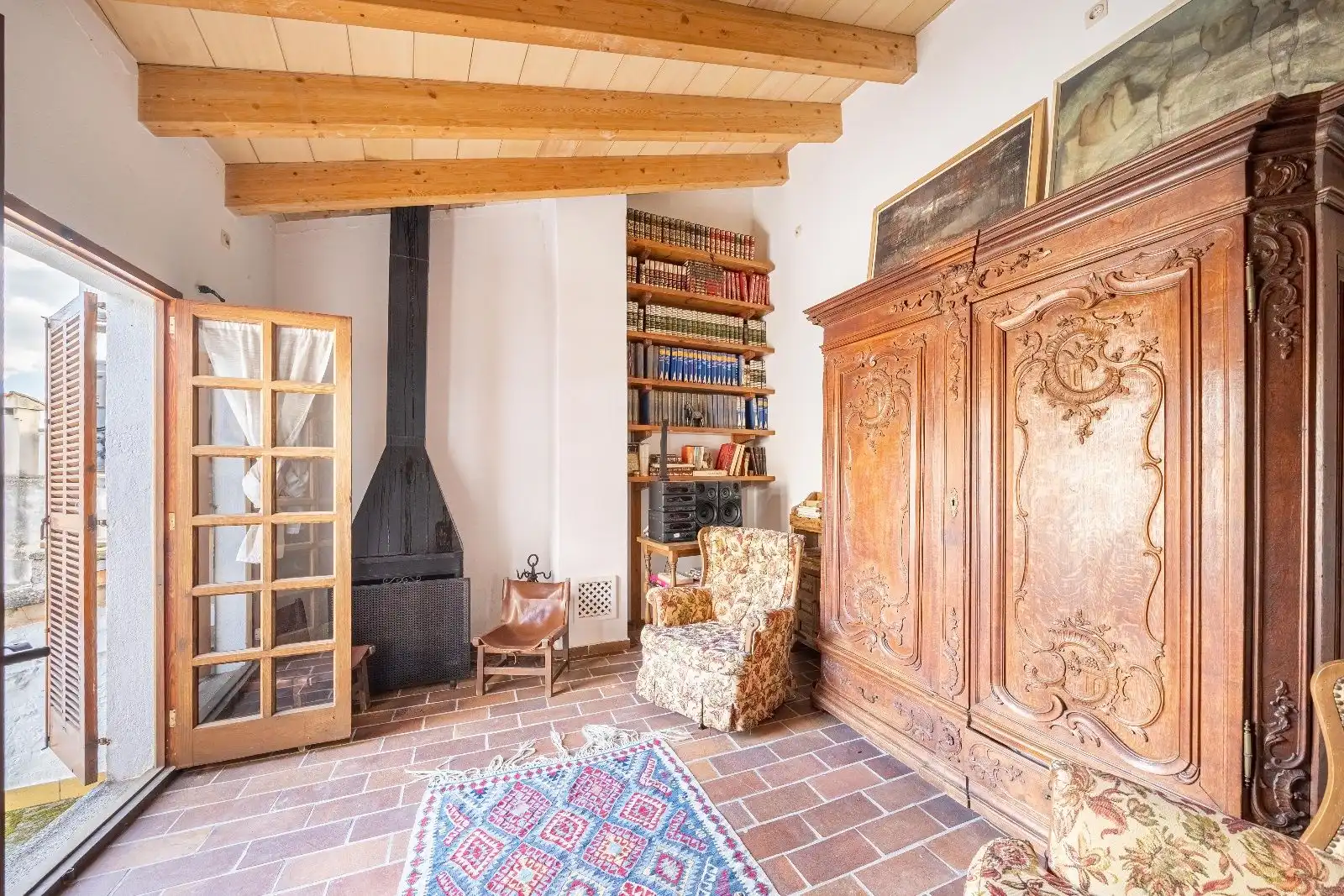 Sala de estar de Casa adosada en venta en Pollença con Aire acondicionado, Calefacción y Terraza