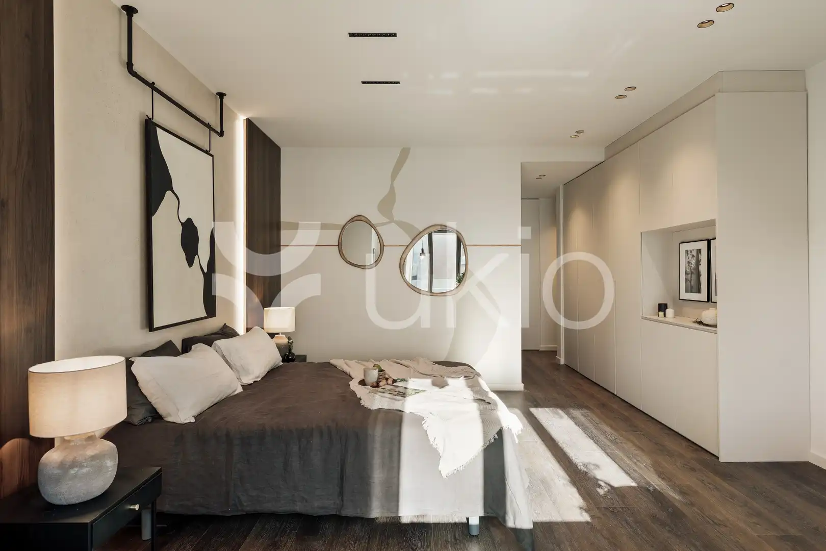 Dormitori de Apartament de lloguer en Barcelona amb Aire condicionat, Calefacció i Moblat