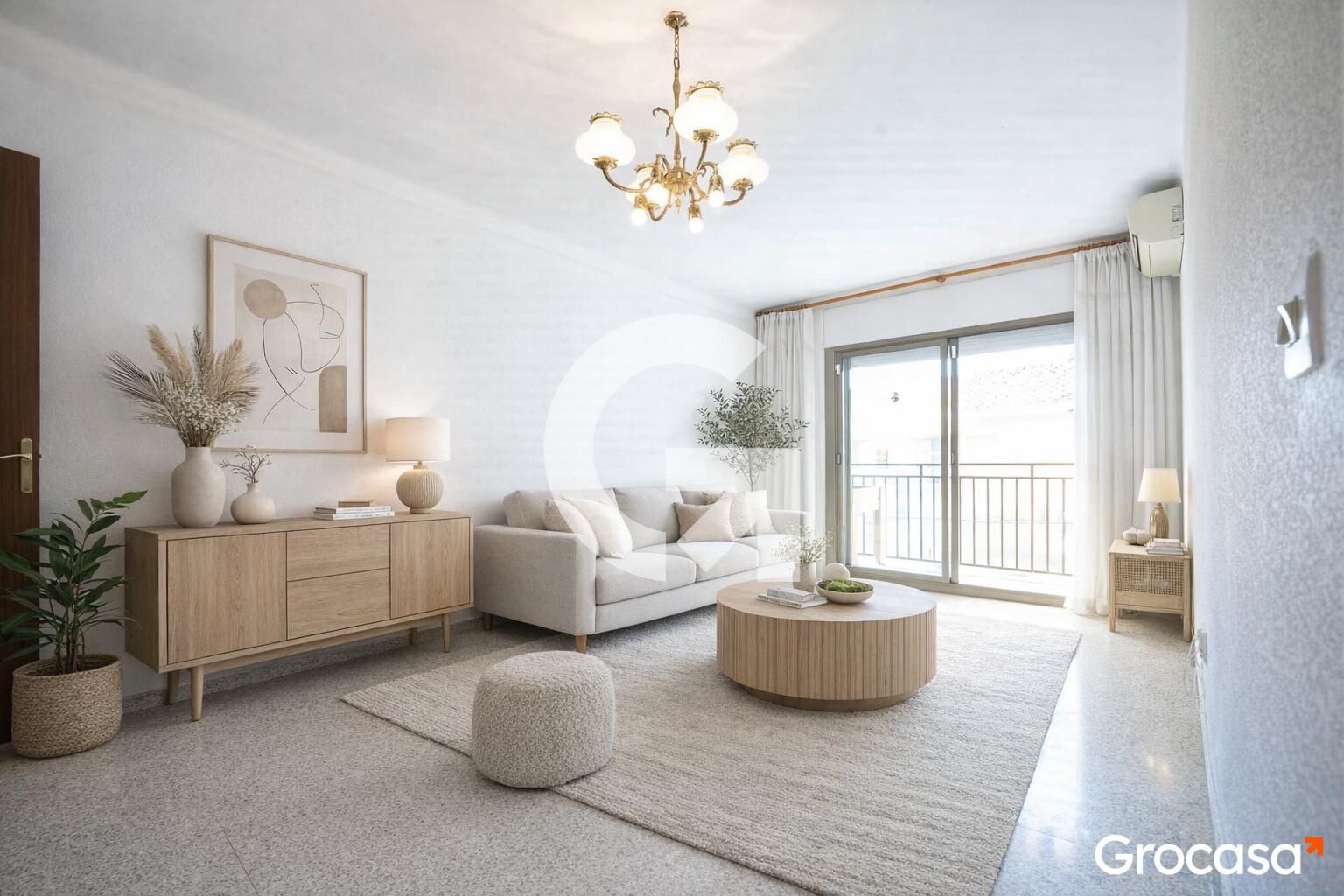 Living room of Flat for sale in Mataró  with Air Conditioner, Oven and TV