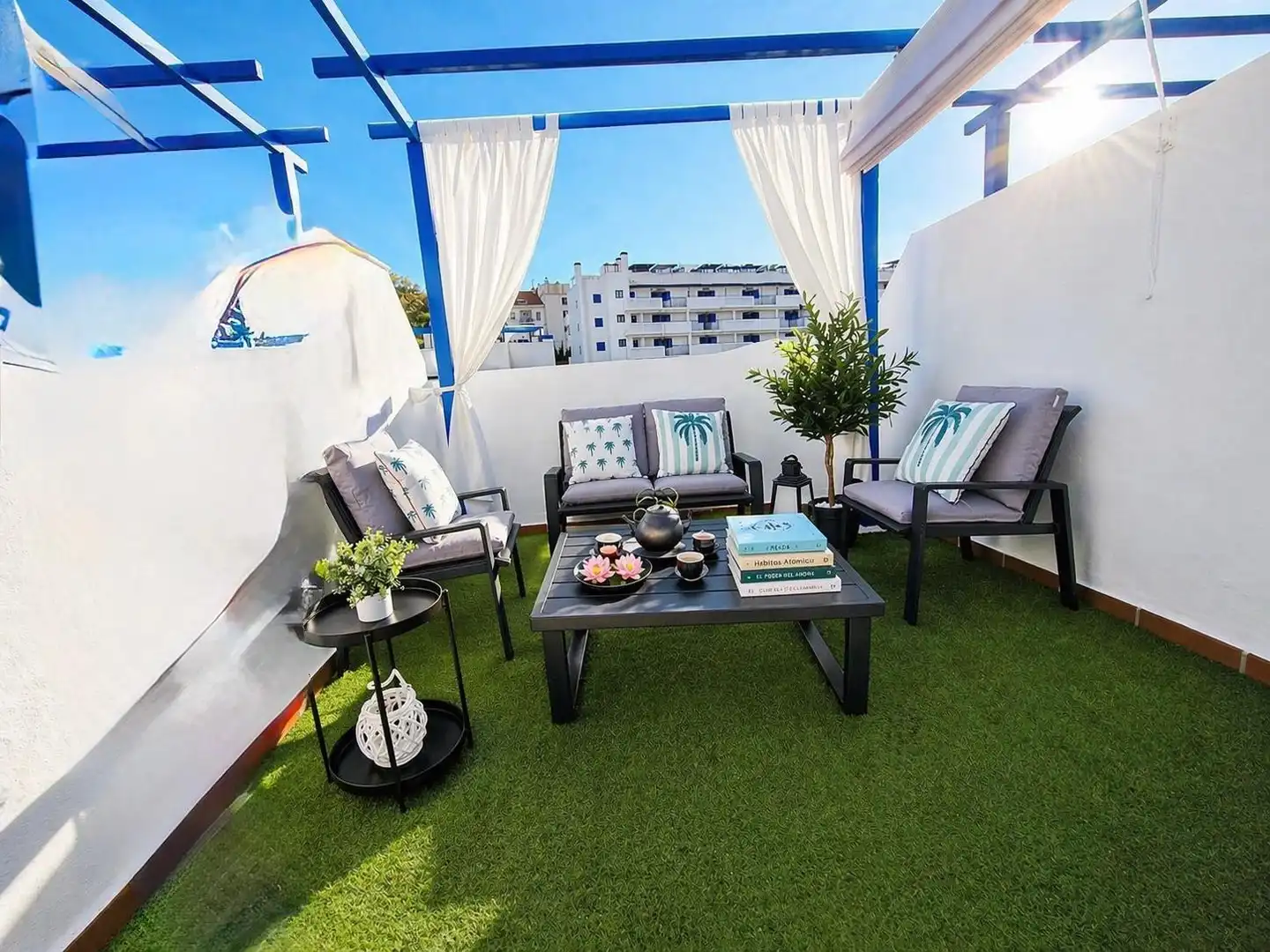 Terrasse von Dachboden zum Verkauf in Benalmádena mit Klimaanlage, Heizung und Terrasse