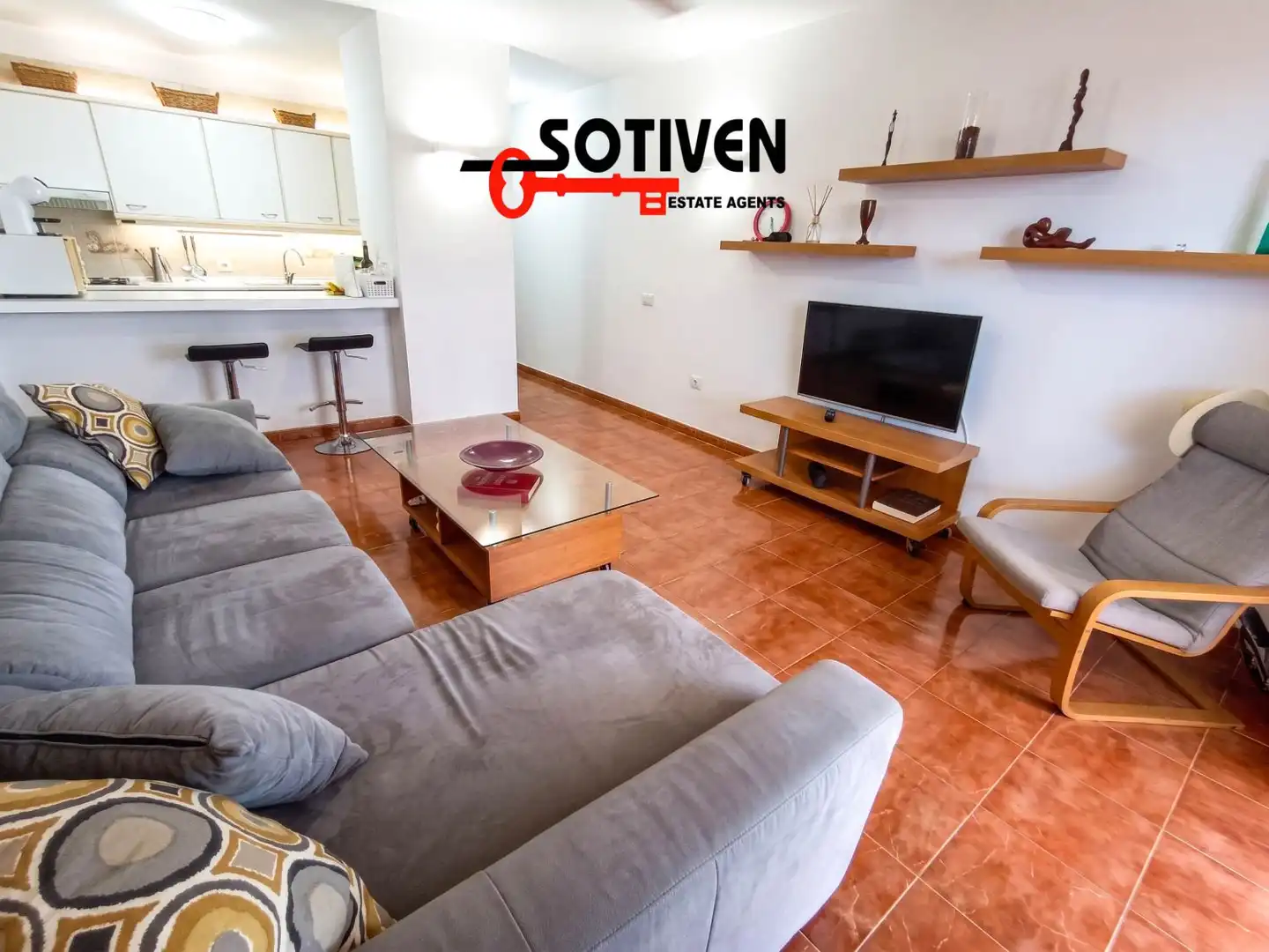 Sala d'estar de Apartament de lloguer en Adeje amb Terrassa i Piscina comunitària
