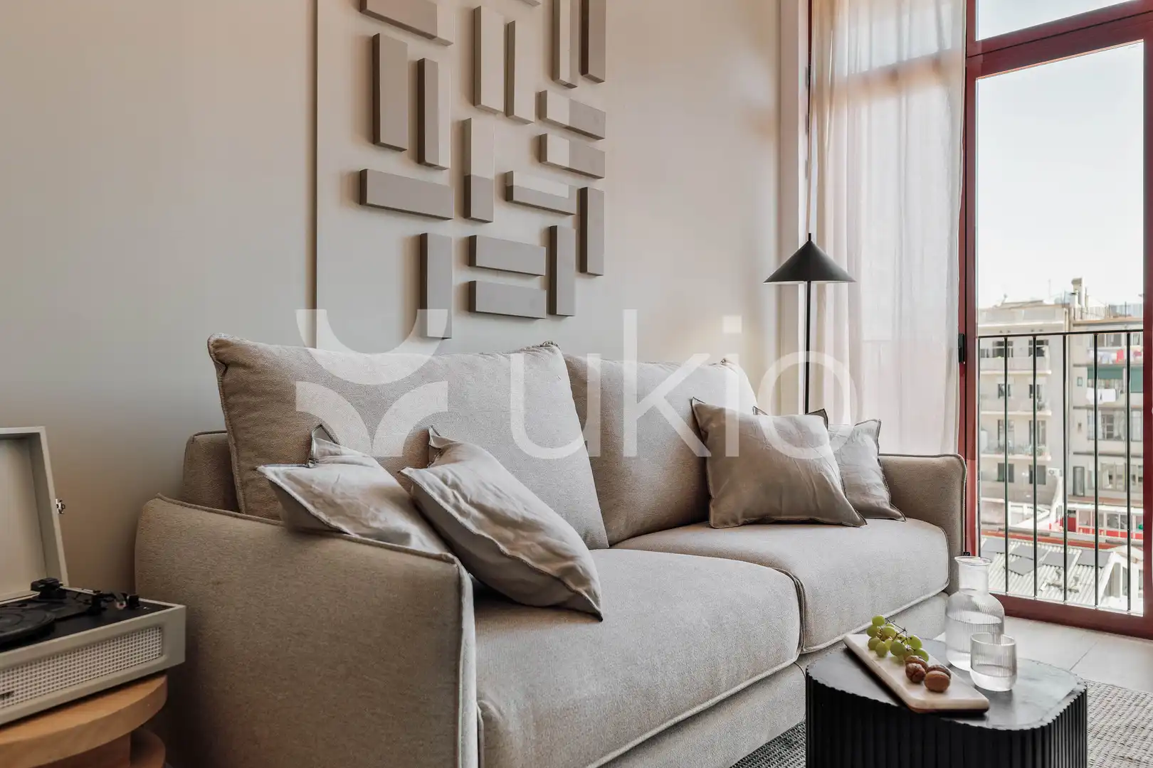 Sala de estar de Apartamento de alquiler en Barcelona con Aire acondicionado, Calefacción y Amueblado