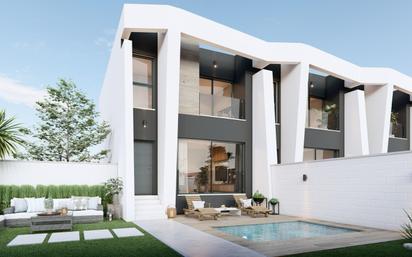 Exterior view of Single-family semi-detached for sale in Mutxamel  with Terrace and Swimming Pool