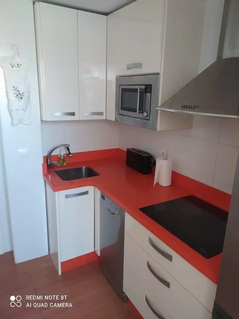 Küche von Wohnung zur Miete in Almería mit Klimaanlage, Privatgarten und Möbliert