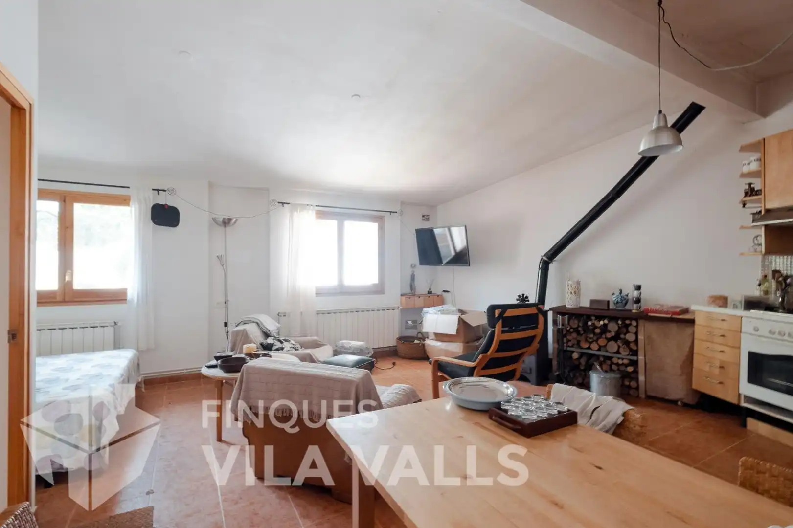 Sala d'estar de Casa o xalet en venda en Sant Quirze Safaja amb Jardí privat