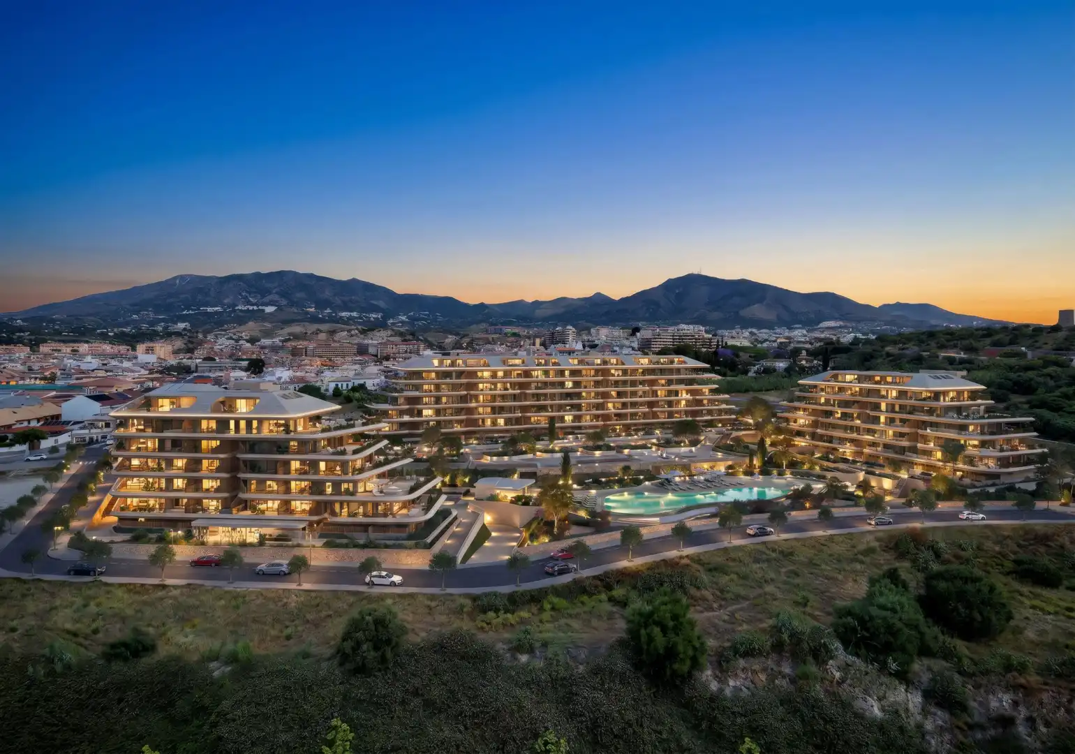 Außenansicht von Wohnungen zum Verkauf in Fuengirola mit Gemeinschaftspool
