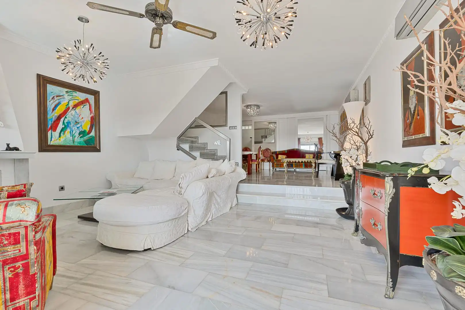 Sala d'estar de Casa adosada en venda en Mijas amb Aire condicionat, Calefacció i Terrassa