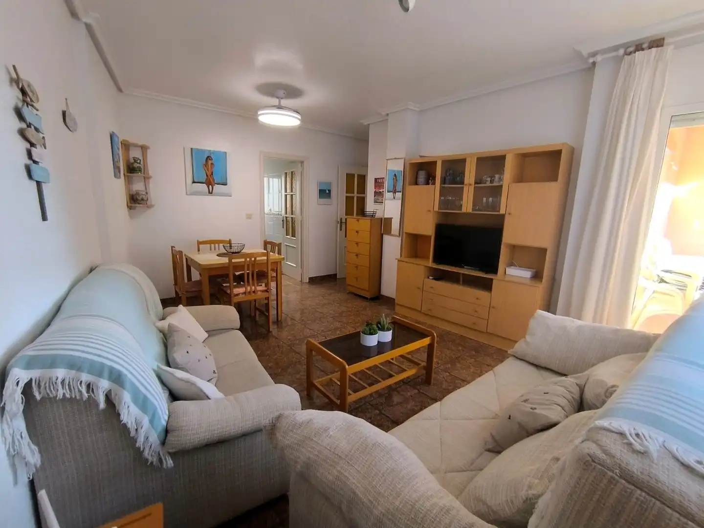 Sala d'estar de Apartament de lloguer en San Javier amb Aire condicionat, Calefacció i Terrassa