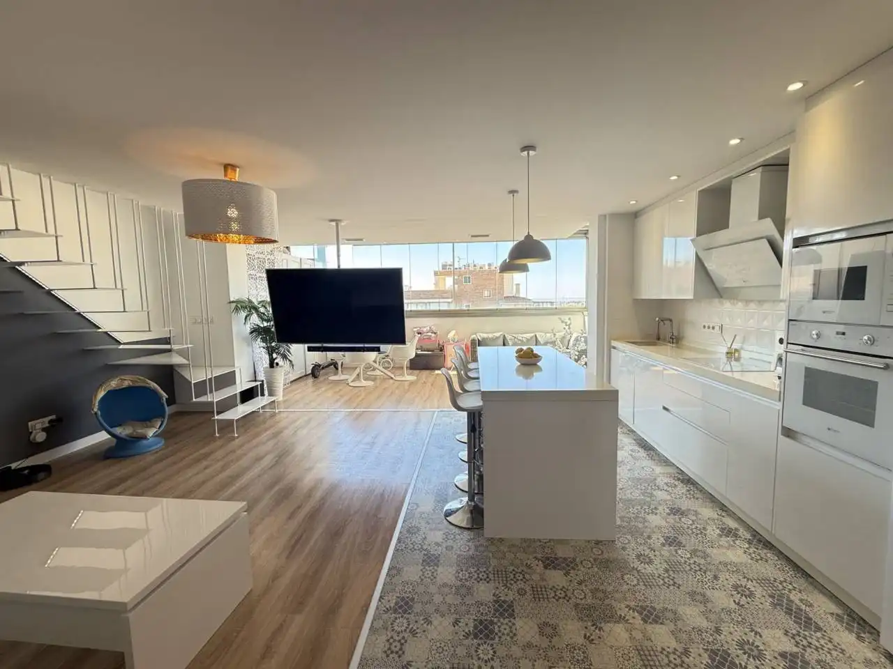 Cocina de Ático en venta en Elche / Elx con Aire acondicionado, Parquet y Terraza