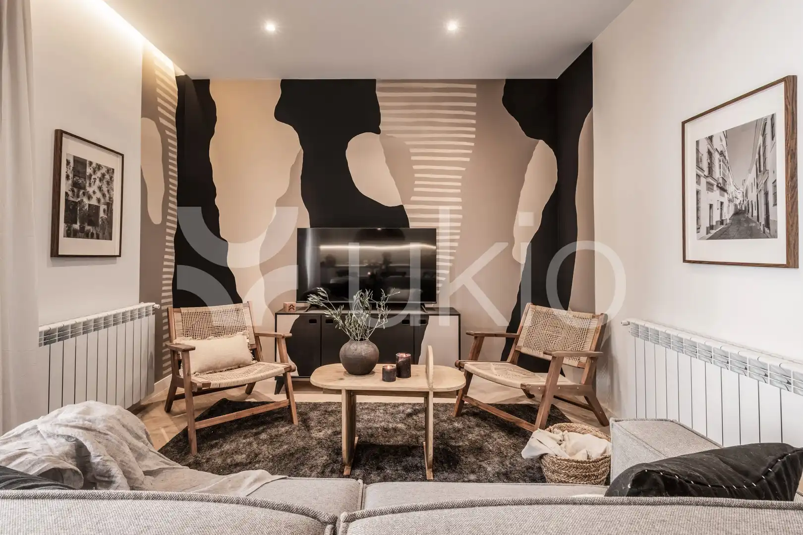Sala de estar de Apartamento de alquiler en Madrid con Aire acondicionado, Calefacción y Amueblado