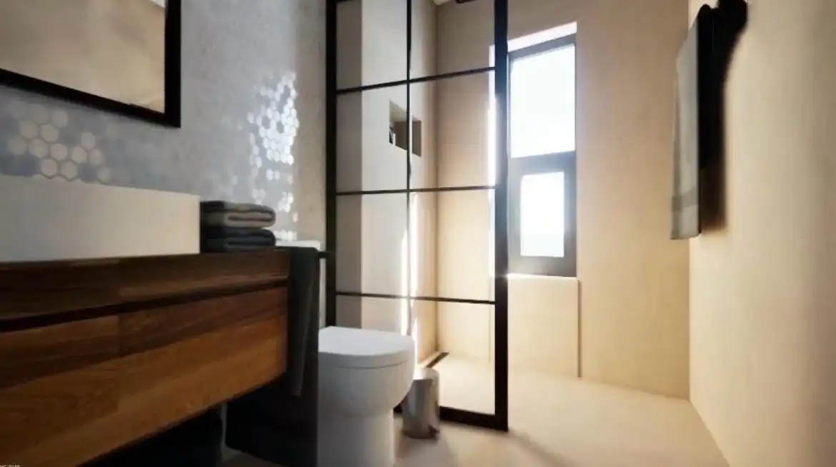 Badezimmer von Wohnung zum Verkauf in Mataró mit Klimaanlage, Heizung und Balkon