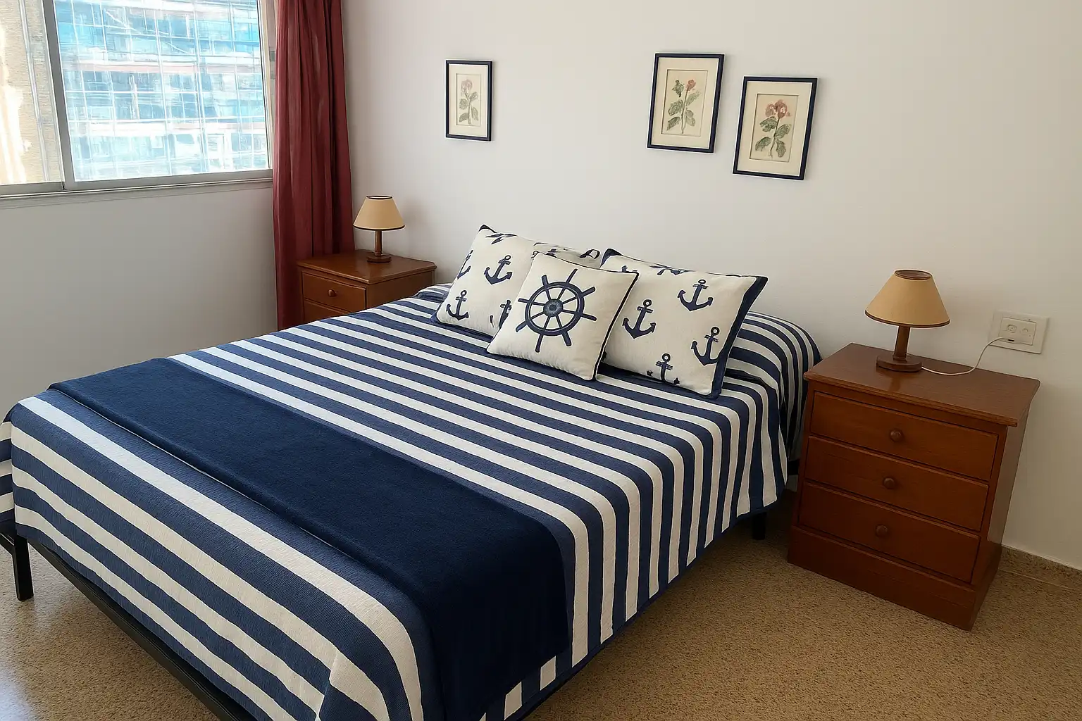 Schlafzimmer von Wohnungen zur Miete in Palamós mit Klimaanlage, Terrasse und Möbliert