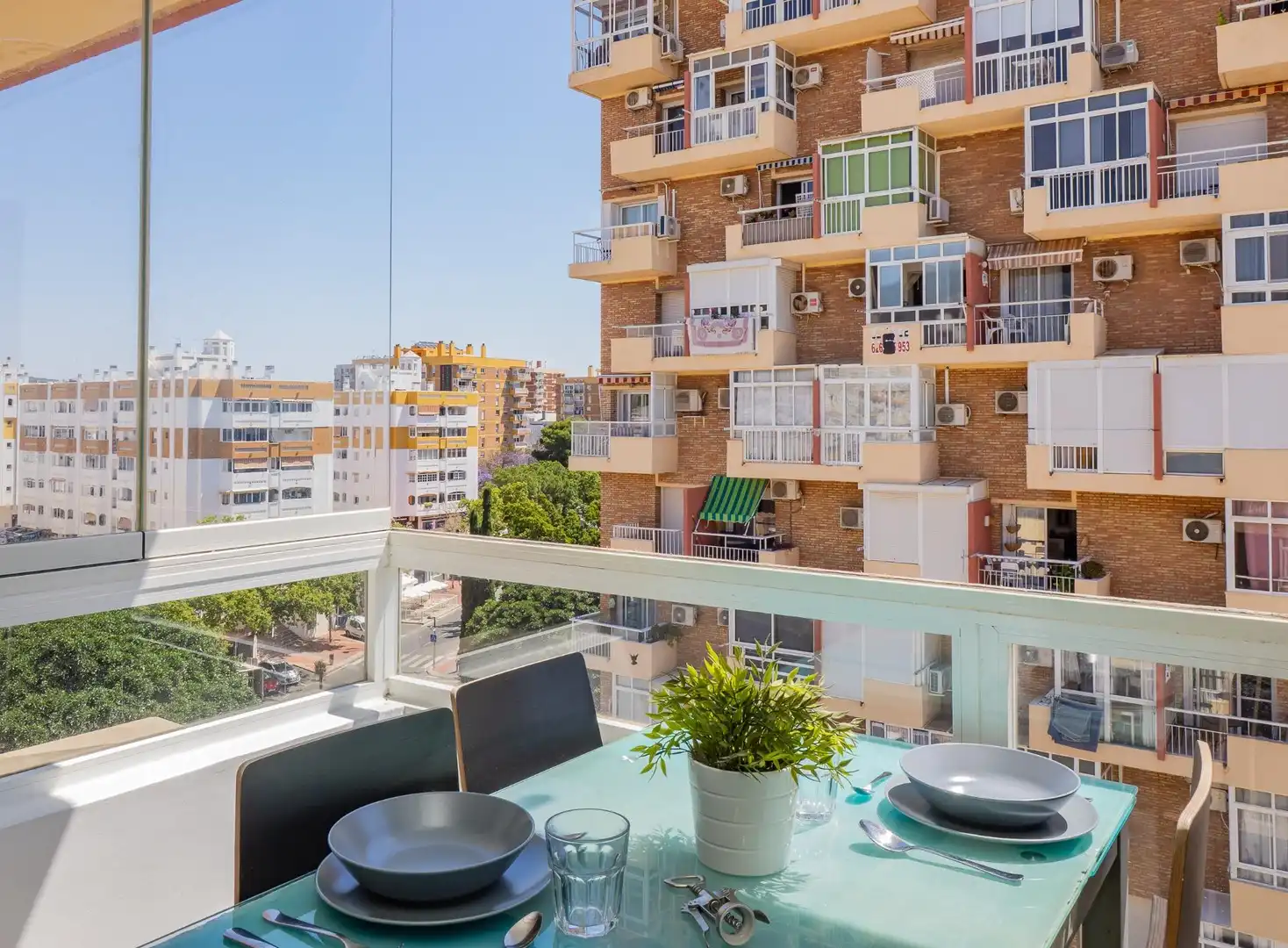Terraza de Estudio en venta en Benalmádena con Aire acondicionado, Jardín privado y Amueblado