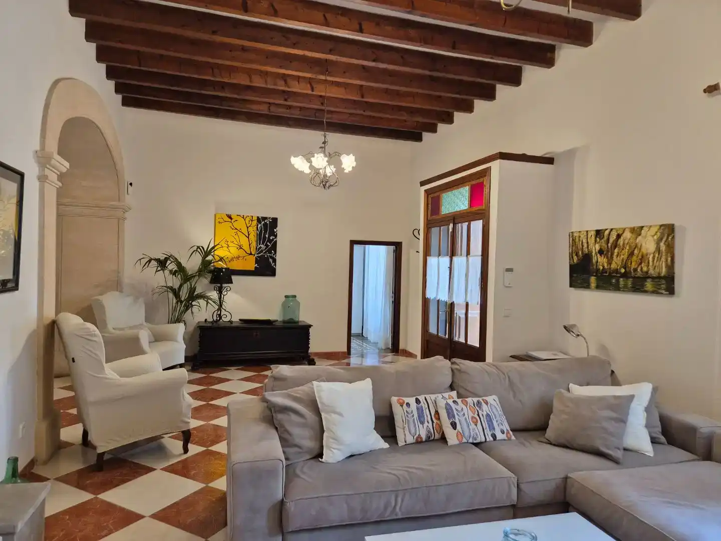 Sala d'estar de Casa adosada de lloguer en Ariany amb Aire condicionat, Jardí privat i Traster