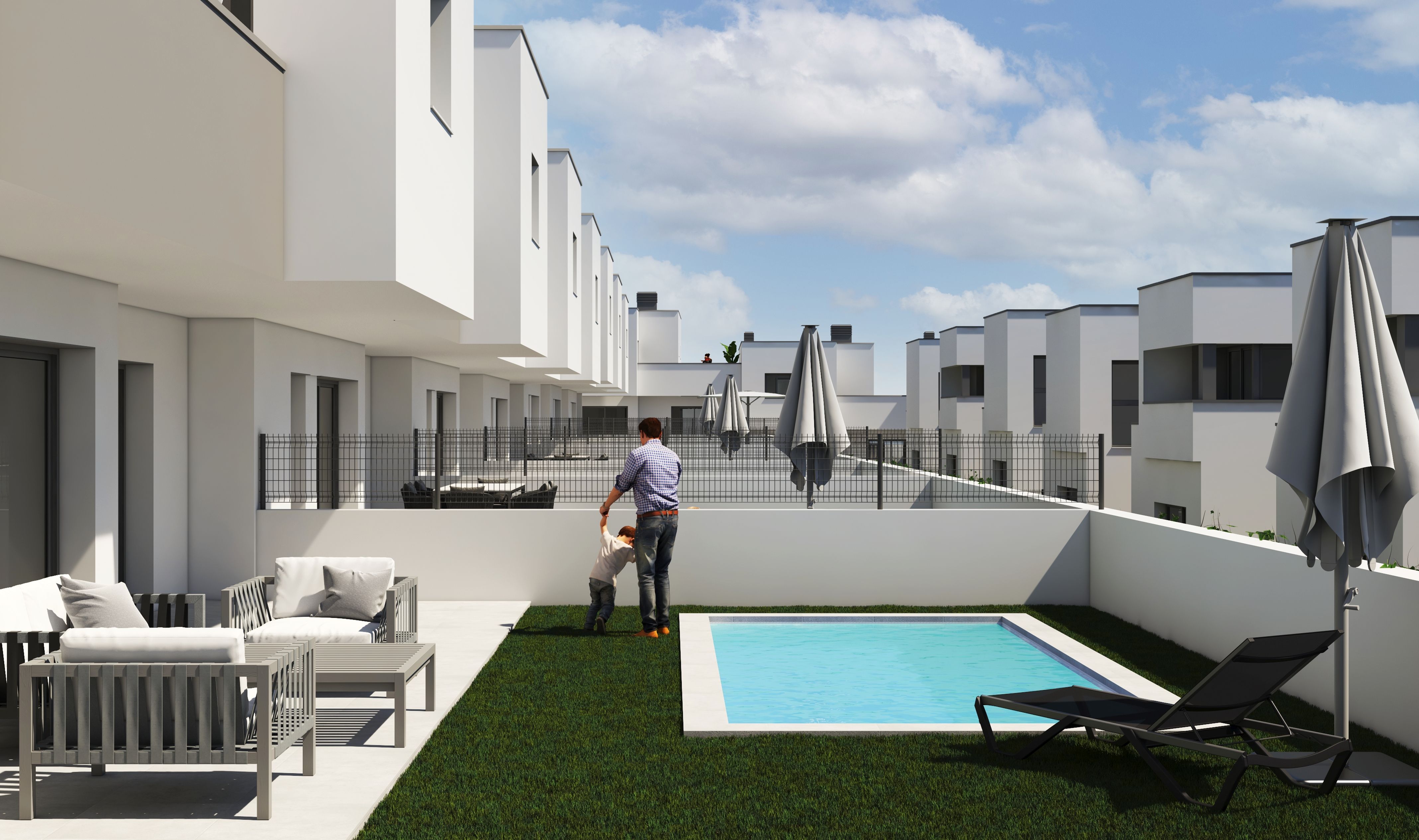 Piscina de Casa adosada en venda en Roda de Berà amb Aire condicionat, Calefacció i Jardí privat