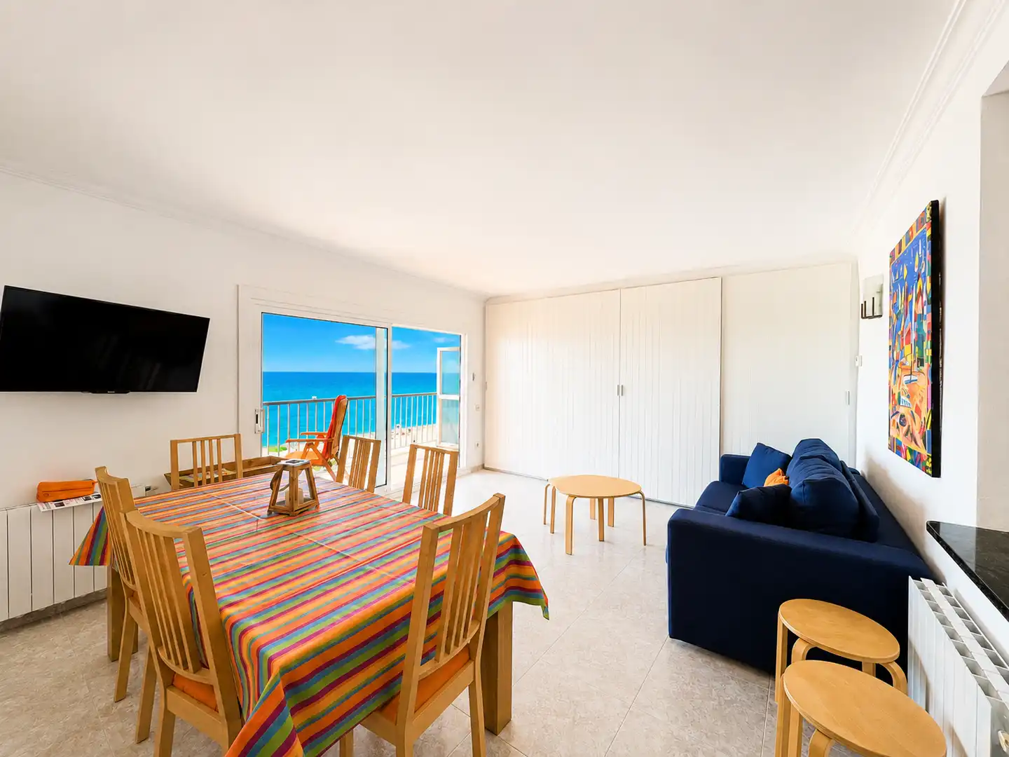 Sala d'estar de Apartament de lloguer en Calonge i Sant Antoni amb Calefacció, Terrassa i Moblat