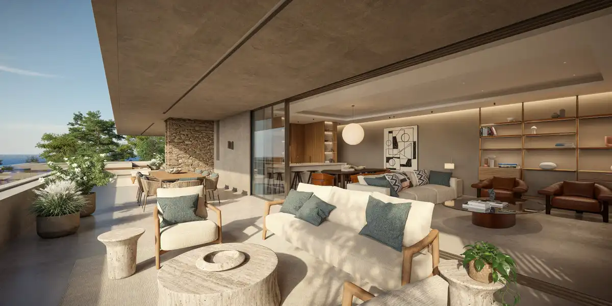 Sala d'estar de Apartament en venda en Benalmádena amb Aire condicionat, Calefacció i Jardí privat