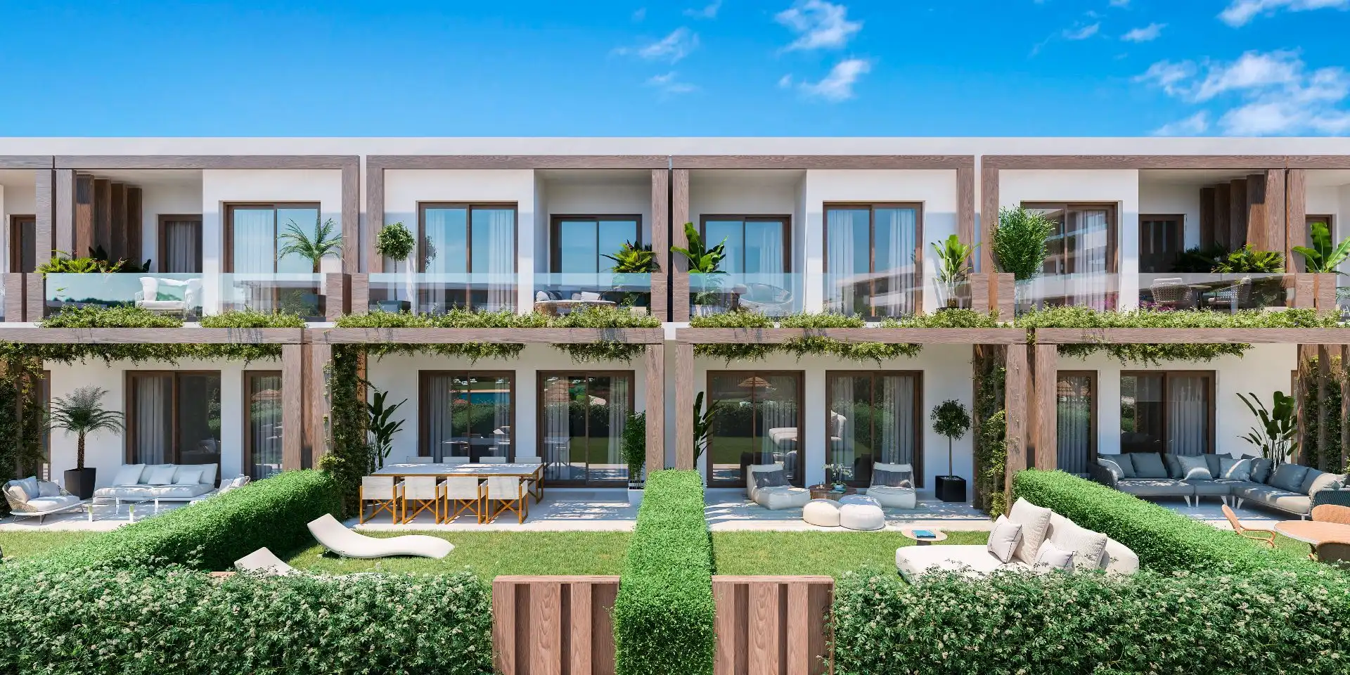 Garten von Wohnungen zum Verkauf in El Rompido mit Klimaanlage, Heizung und Terrasse