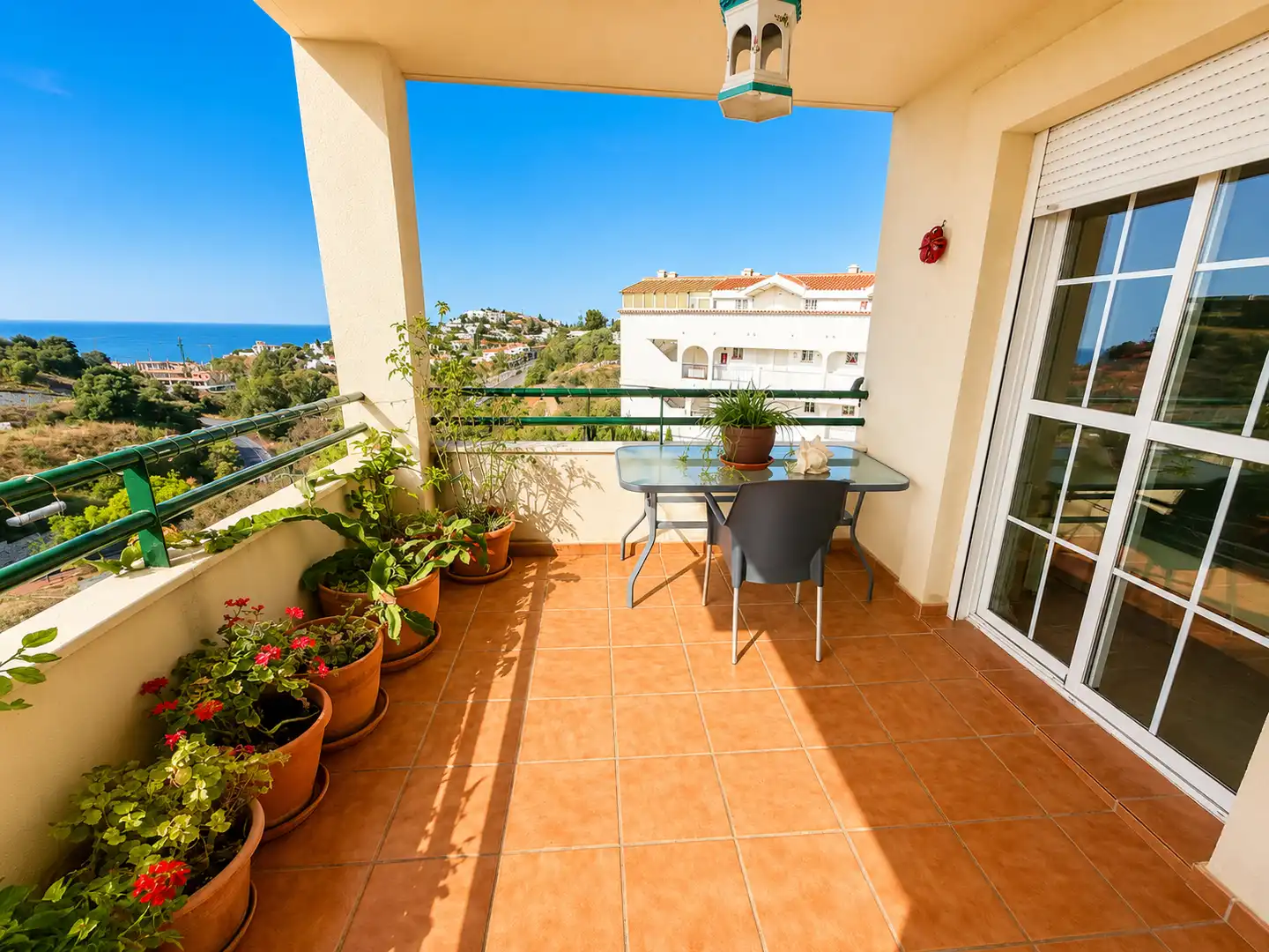 Terrasse von Wohnung zur Miete in Benalmádena mit Klimaanlage, Möbliert und Ofen