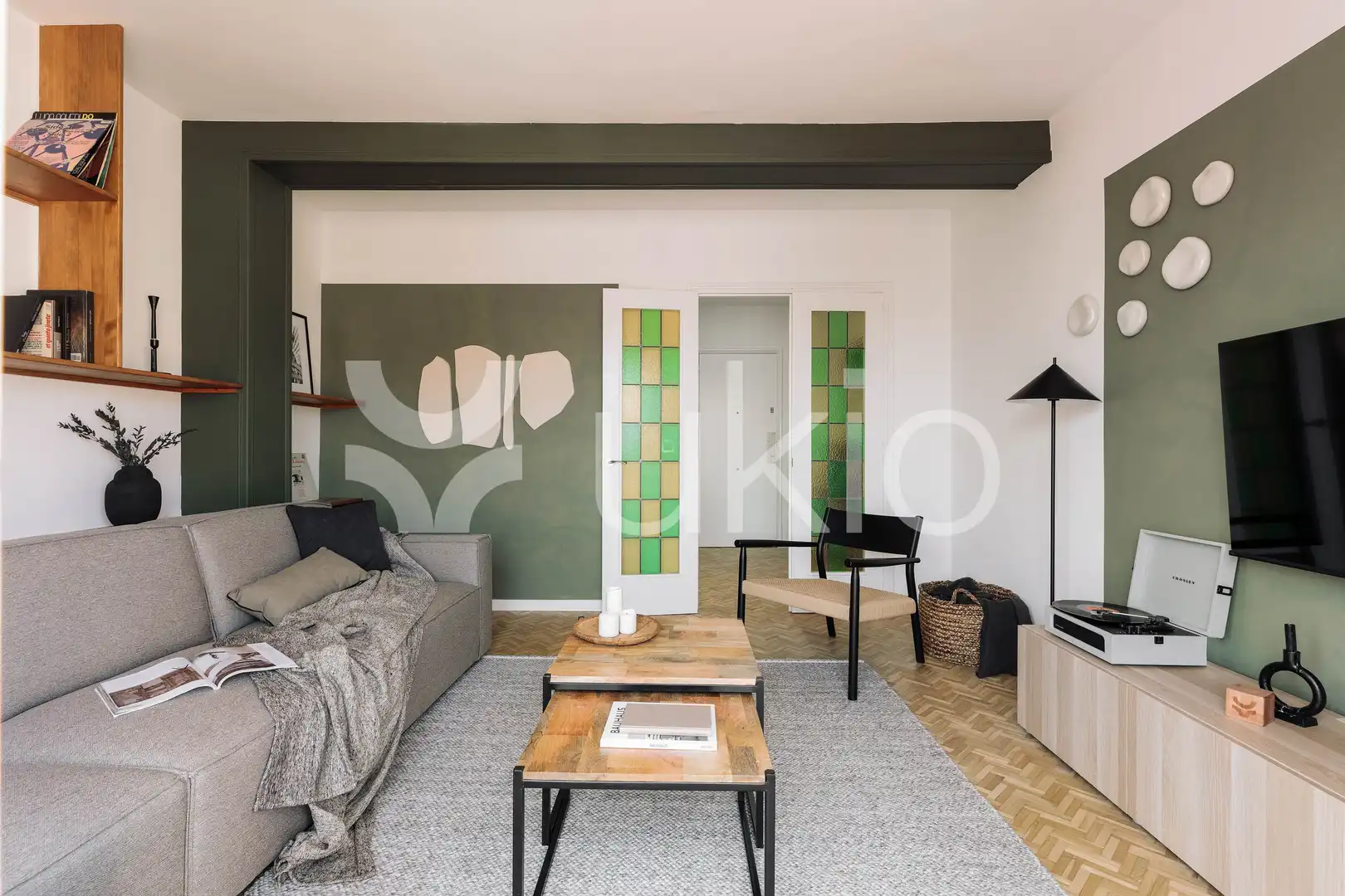 Sala de estar de Apartamento de alquiler en Barcelona con Aire acondicionado, Calefacción y Terraza