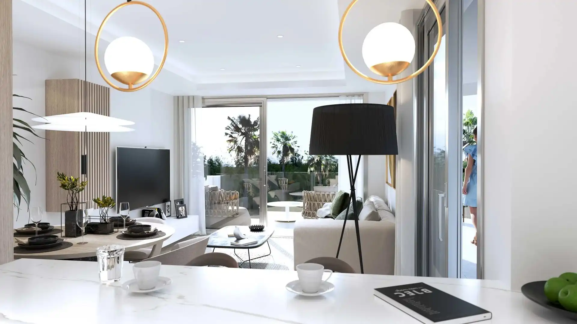 Sala de estar de Apartamento en venta en Moraira con Aire acondicionado, Jardín privado y Amueblado