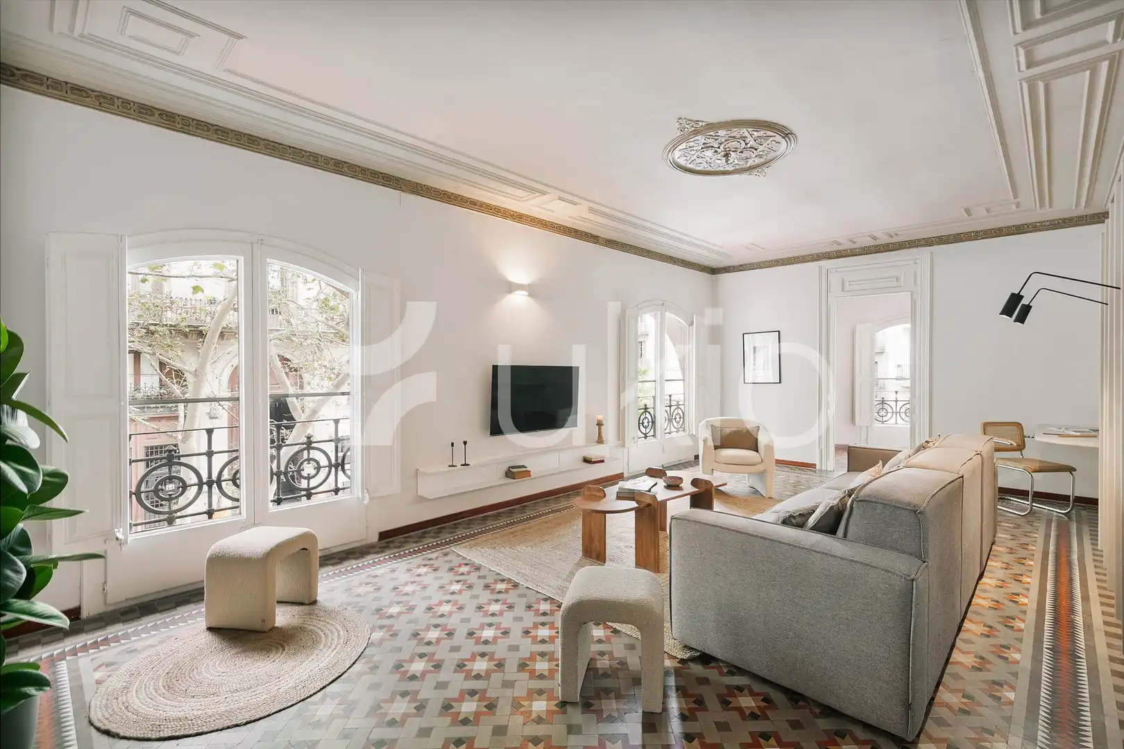 Sala de estar de Apartamento de alquiler en Barcelona con Calefacción, Terraza y Amueblado