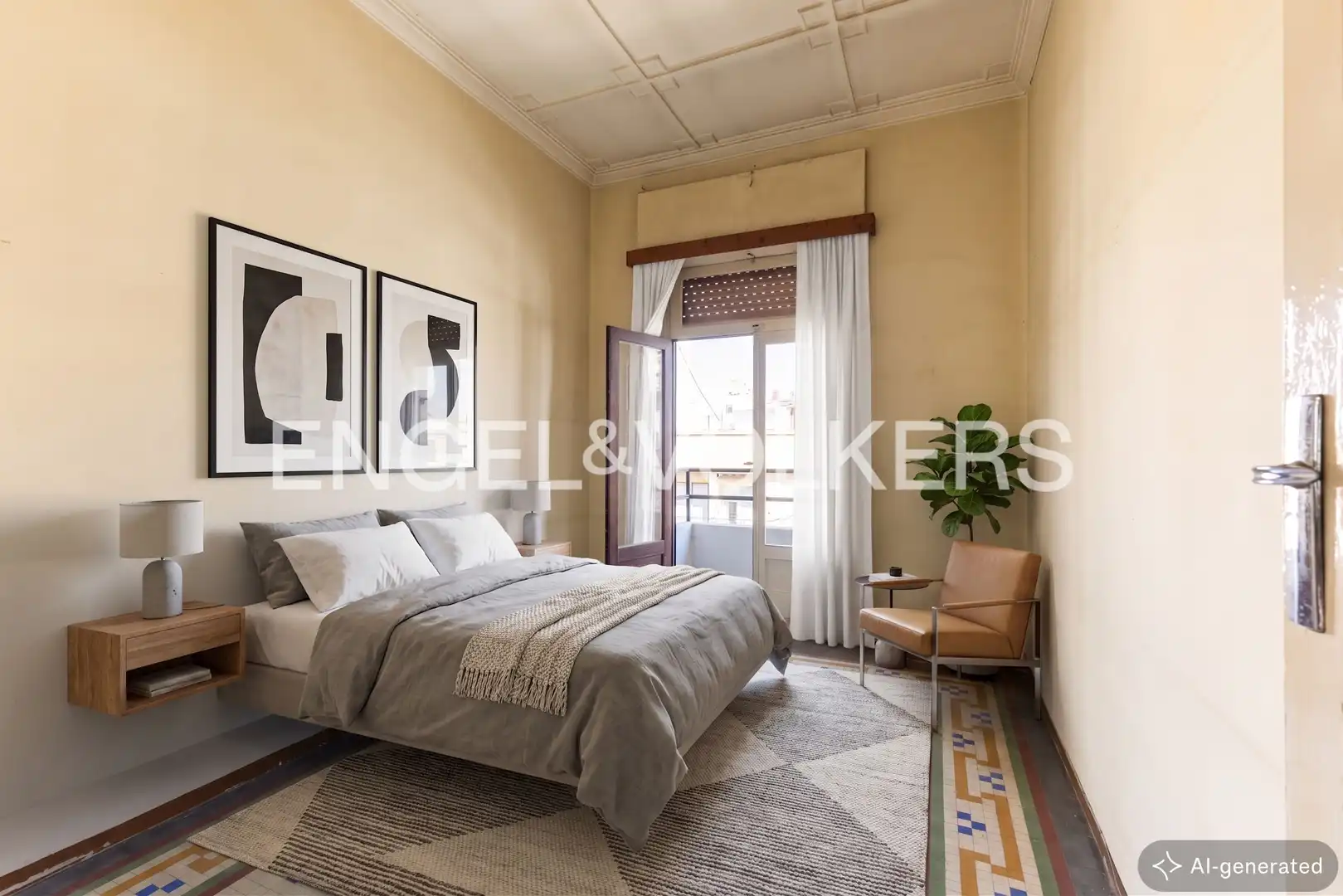 Schlafzimmer von Wohnung zum Verkauf in Valencia mit Heizung und Balkon