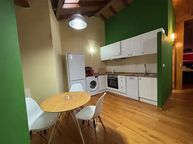 Cuina de Apartament de lloguer en Ferrol amb Calefacció, Parquet i Moblat