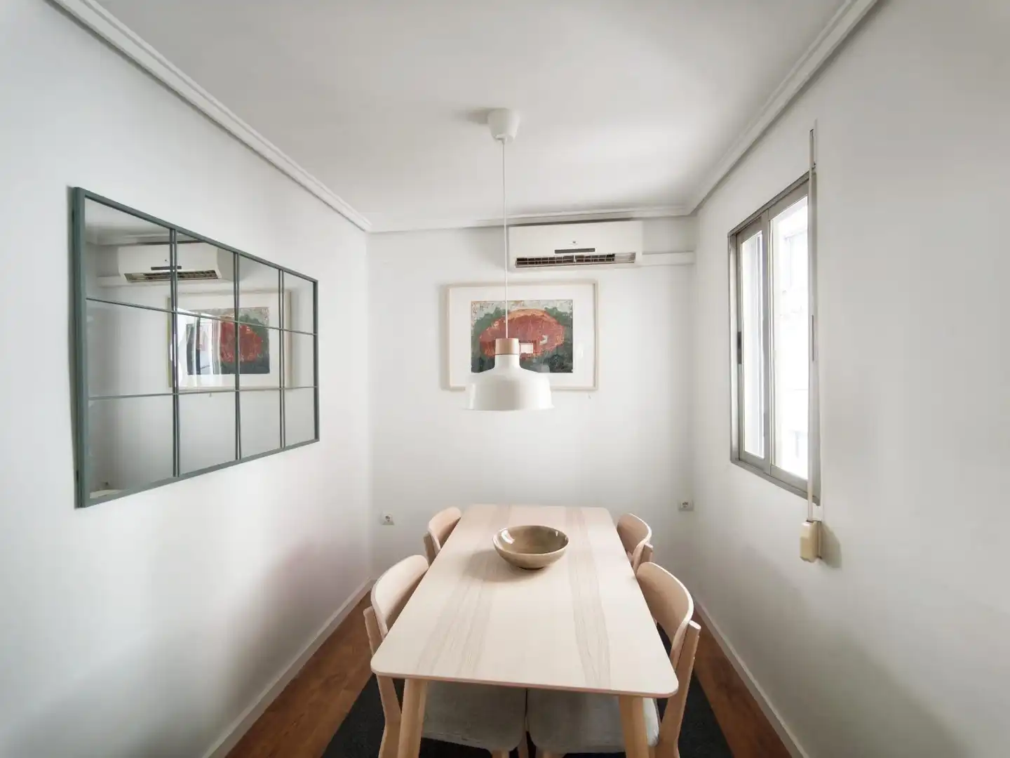 Esszimmer von Wohnung zur Miete in Valencia mit Klimaanlage, Parkett und Terrasse