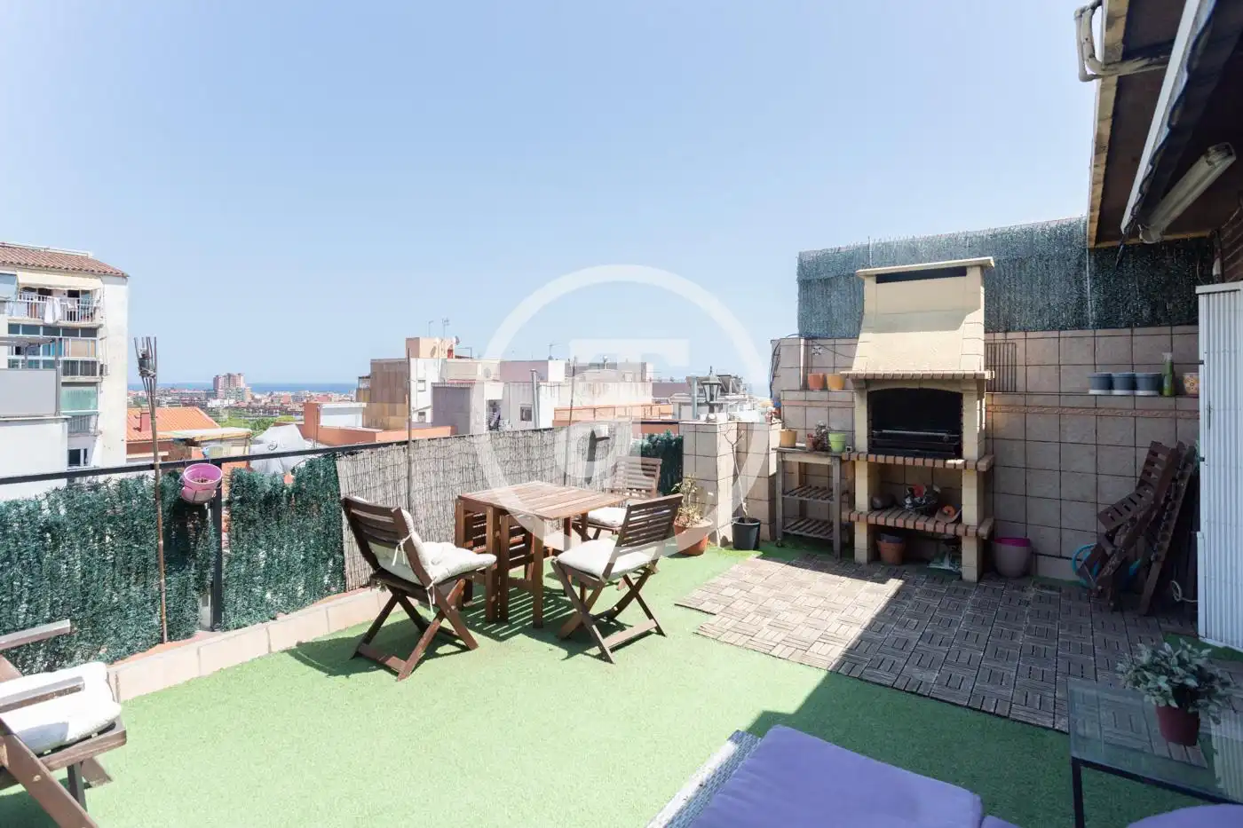 Terrace of Flat for rent in Badalona  with Heating, Furnished and Oven