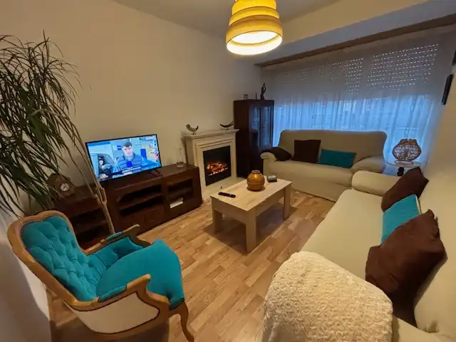 Living room of Flat for rent in Ferrol  with Heating, Parquet flooring and Furnished