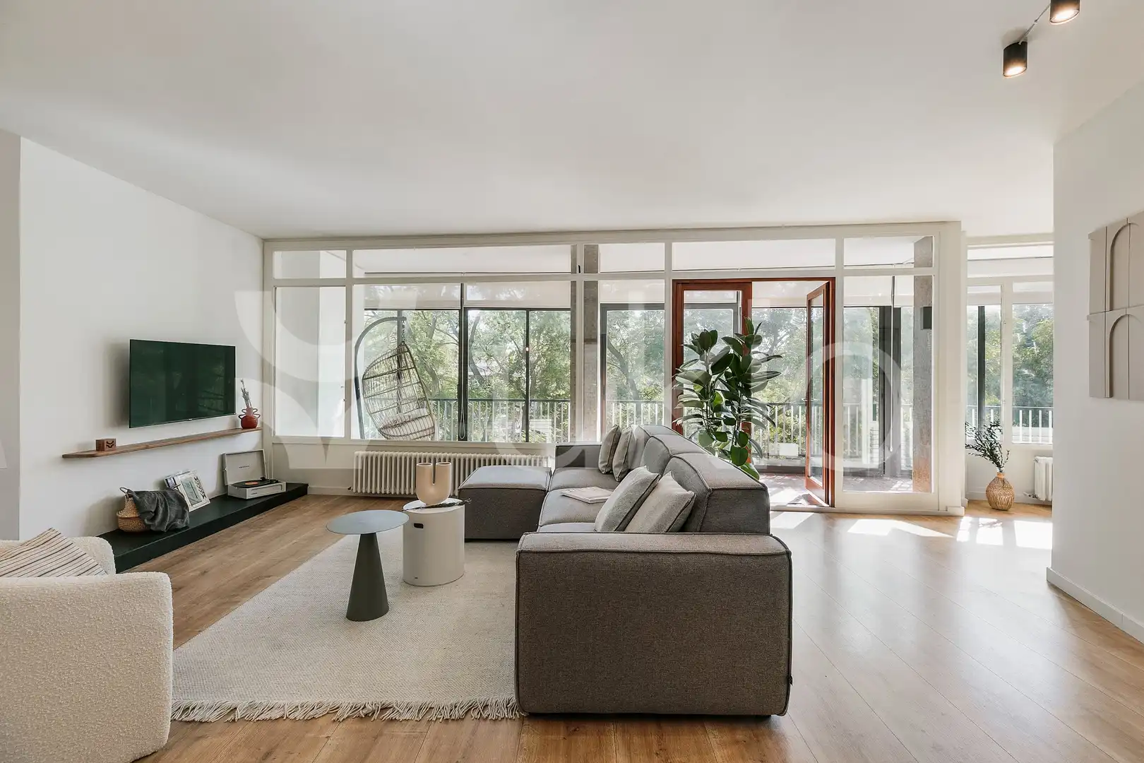 Sala d'estar de Apartament de lloguer en Barcelona amb Aire condicionat, Calefacció i Moblat