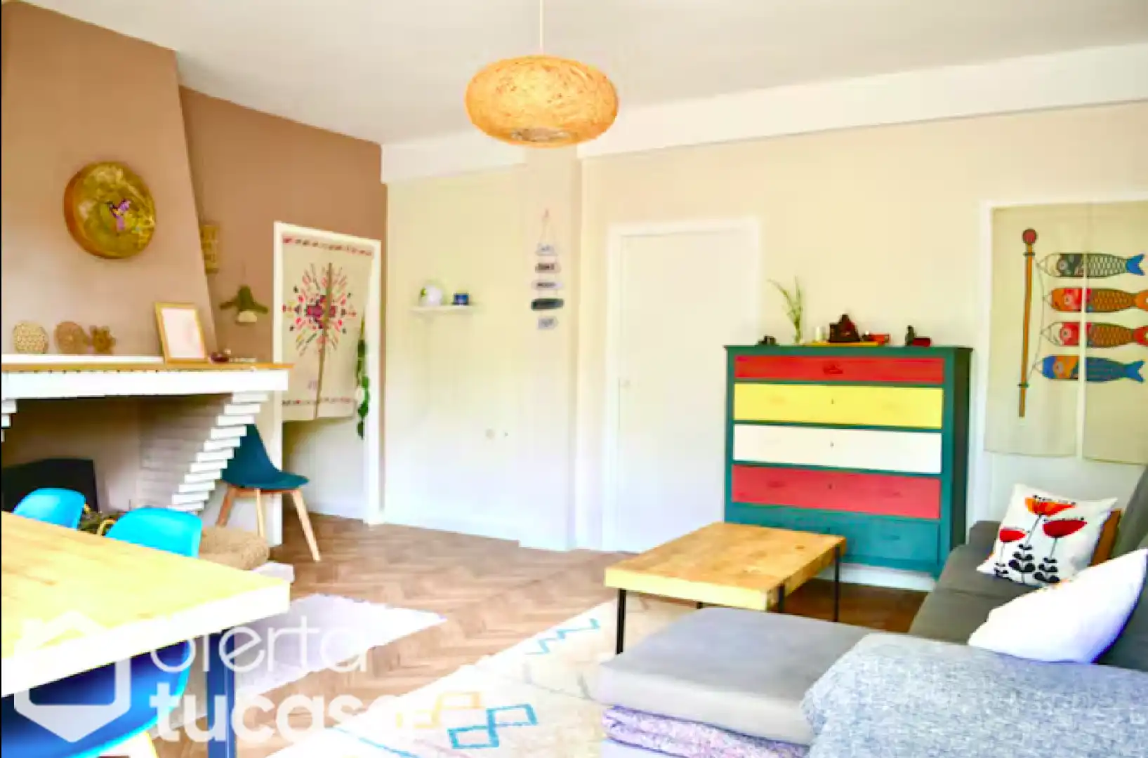 Wohnzimmer von Einfamilien-Reihenhaus zum Verkauf in Linares de la Sierra mit Terrasse, Schwimmbad und Möbliert