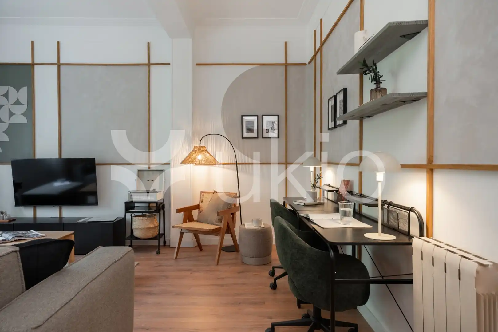 Sala de estar de Apartamento de alquiler en Madrid con Aire acondicionado, Calefacción y Amueblado