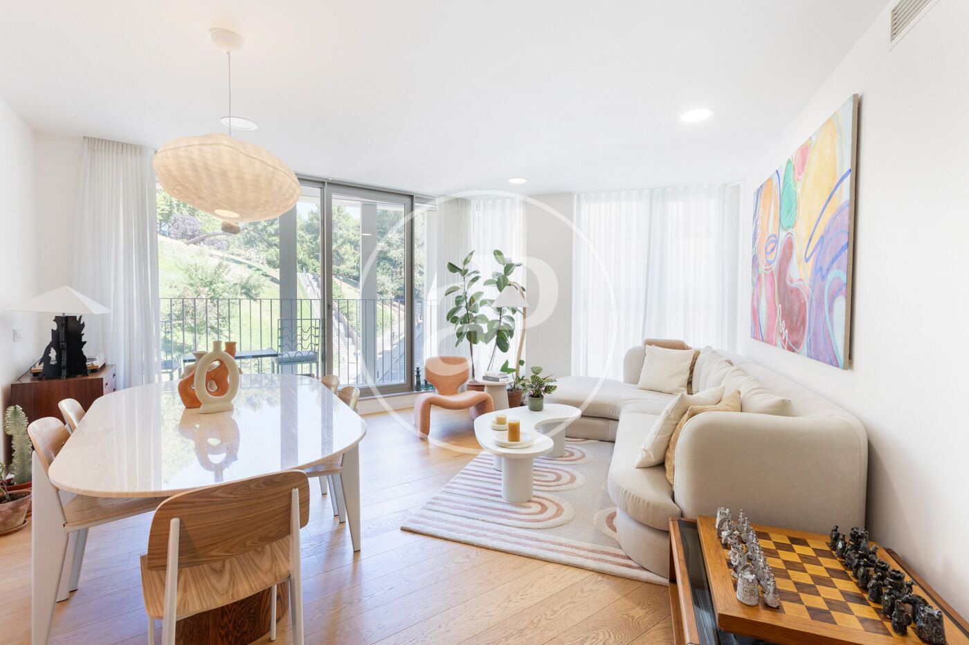Living room of Flat to rent in  Madrid Capital  with Air Conditioner, Heating and Terrace